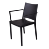 HorecaTraders Florence Stackable Chair with Armrests | Black | 56x46x82 (h) cm