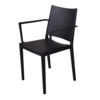 HorecaTraders Stapelbarer Stuhl Florence mit Armlehnen | Schwarz | 56x46x82(h)cm