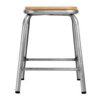 Steel Stool with Wooden Seat | 47(h)x38.5x38.5cm