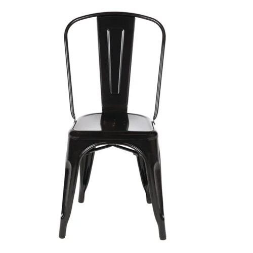  Bolero Chaise en acier | Noir | 85,5(h)x44,5x52cm 