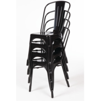 Stahlstuhl | Schwarz | 85,5 (h) x 44,5 x 52 cm