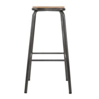 Cantina Bar Stool with Wooden Seat | Metallic Gray | 78(h)x42x42cm