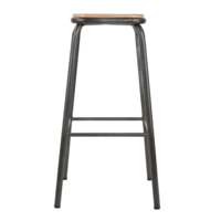 Tabouret de bar Cantina avec siège en bois | Gris métallisé | 78(h)x42x42cm