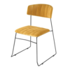 HorecaTraders Mundo Velvet Chair | Yellow | 79(h)x55x54cm