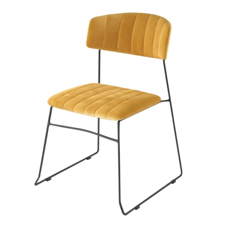 Mundo Velvet Chair | Yellow | 79(h)x55x54cm
