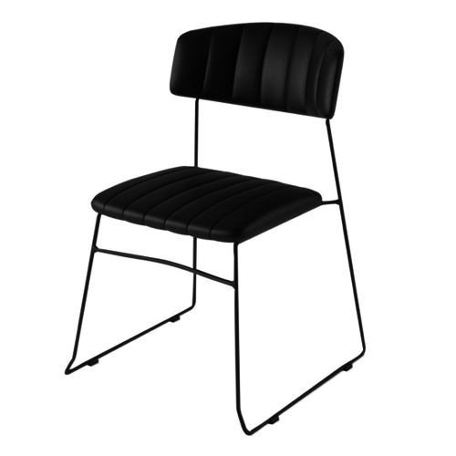  HorecaTraders Chaise Mundo | Noir | 79(h)x55x54cm 