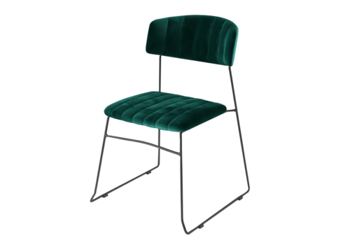  HorecaTraders Mundo Velvet Chair | Green | 79(h)x55x54cm 