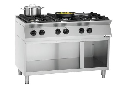  Bartscher Cuisinière à gaz | acier inoxydable | Gaz | 120x70x91(H) cm | 6 brûleurs 