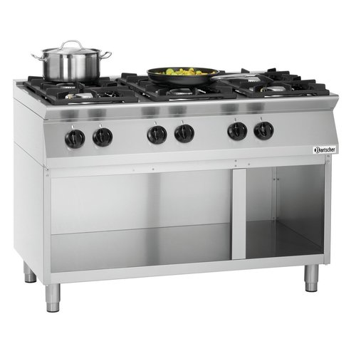  Bartscher Cuisinière à gaz | acier inoxydable | Gaz | 120x70x91(H) cm | 6 brûleurs 