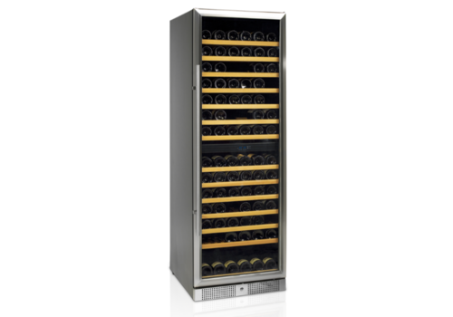  HorecaTraders Wine Fridge | 2 temperature zones | 60x68x176 cm 