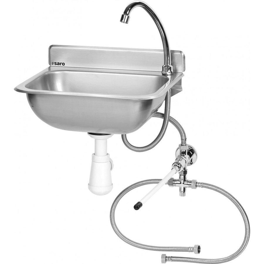 Lavabo à main Modèle | contrôle du genou | Acier inoxydable 38xL20xH33 cm