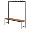HorecaTraders Wandgarderobe mit Sitzbank | Schwarz