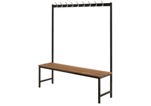  HorecaTraders Wandgarderobe mit Sitzbank | Schwarz 