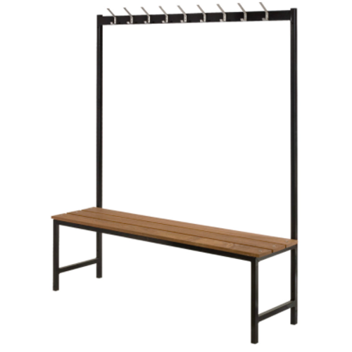  HorecaTraders Wandgarderobe mit Sitzbank | Schwarz 