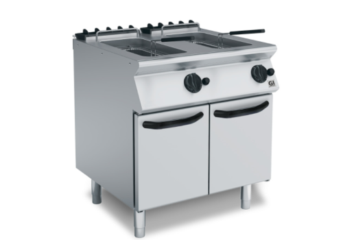  HorecaTraders Friteuse à gaz | 15+15 litres | 28 kW | 800(l)x730(p)x870(h)mm 