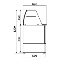 Gekoelde Saladette glasopstand | RVS |  90x70x85/131(H) cm