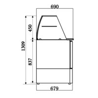Refrigerated Saladette glass stand | Stainless steel | 90x70x85/131(H) cm