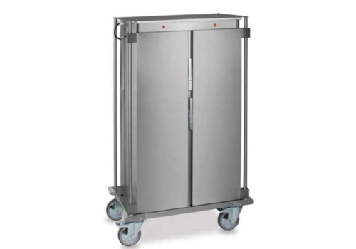  HorecaTraders Warming trolley GN2/1 | stainless steel | H 157cm x W 81.5cm x 89.8cm 