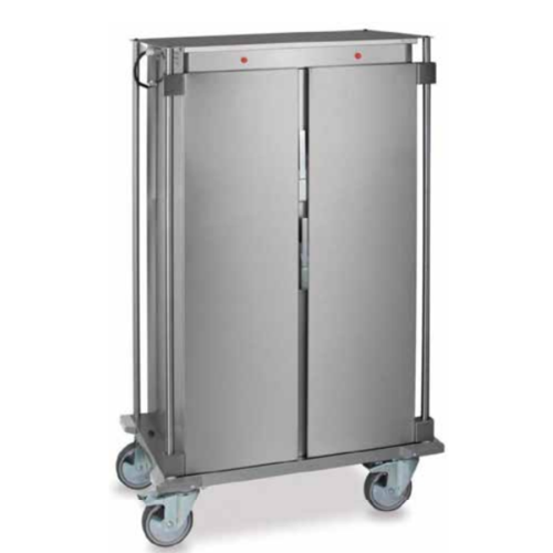  HorecaTraders Warming trolley GN2/1 | stainless steel | H 157cm x W 81.5cm x 89.8cm 