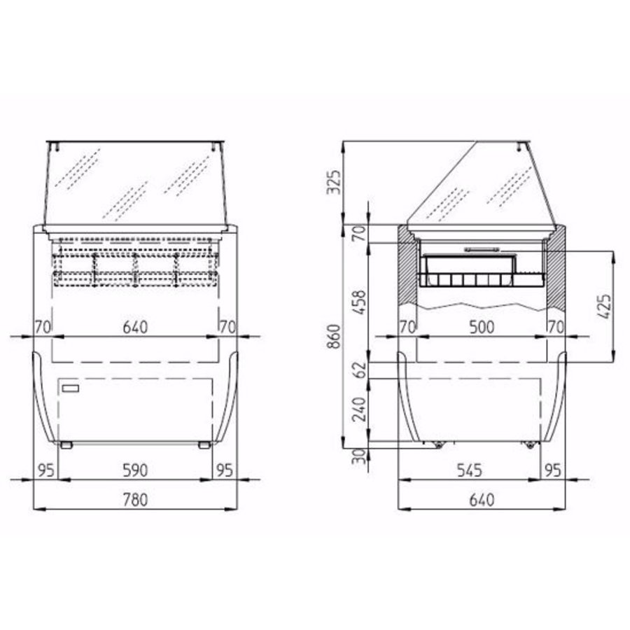 Scoop ice cream display case BRIO 180 ICE 4 SK