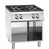Bartscher Cuisinière à gaz d'accueil avec unité de base ouverte | 4 brûleurs