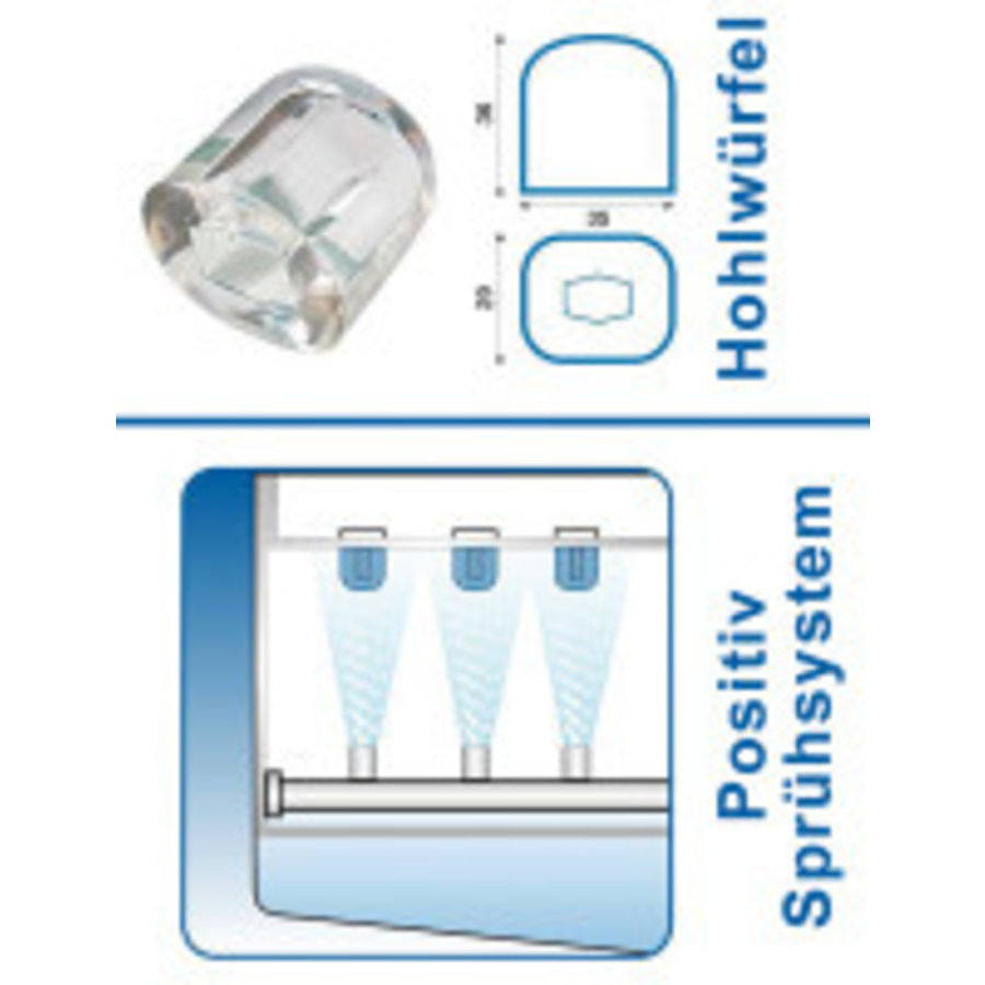 Machine à glaçons refroidie à l'eau | 60KG/24h | Stockage de 20 kg