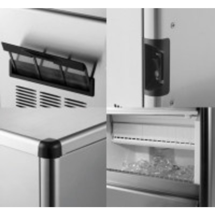 Machine à glaçons refroidie à l'eau | 60KG/24h | Stockage de 20 kg