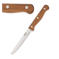 Round tip steak knives | 12 Pieces | Wood