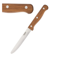 Steak Knives with Round Tip | 12 Pieces | Wood