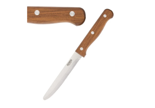  Olympia Couteaux à steak à pointe ronde | 12 pièces | Bois 
