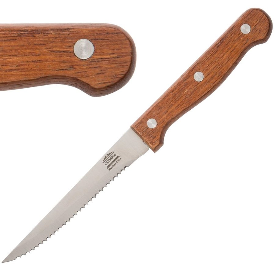 Couteau à steak | 12 pièces | Bois | 11,5 cm