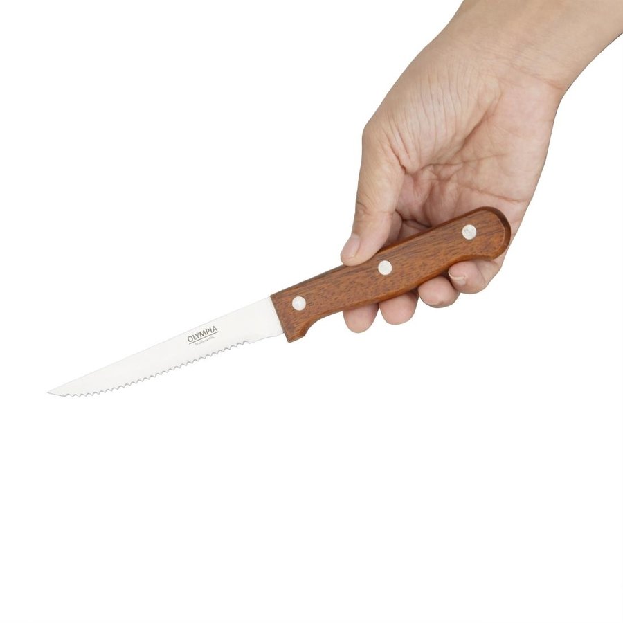 Couteau à steak | 12 pièces | Bois | 11,5 cm