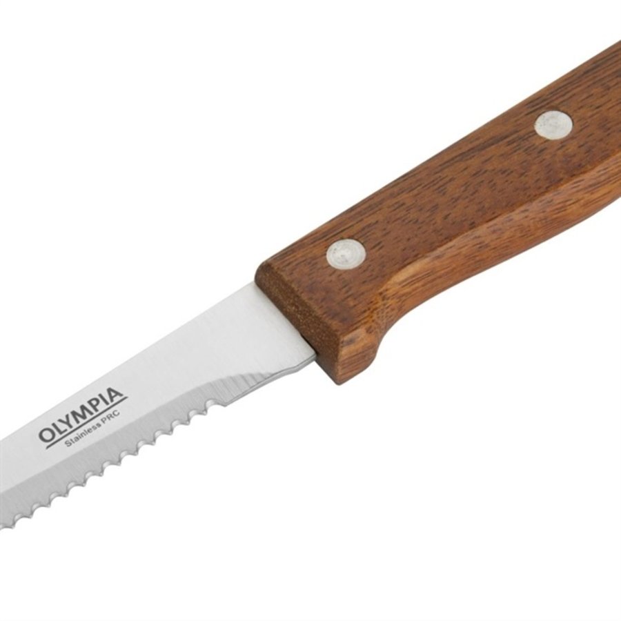 Couteau à steak | 12 pièces | Bois | 11,5 cm