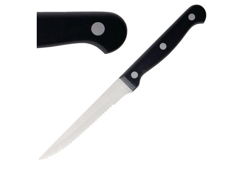  Olympia Serrated Steak Knives | 12 pieces | Black 