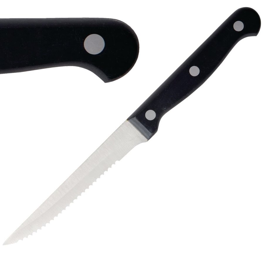 Serrated Steak Knives | 12 pieces | Black