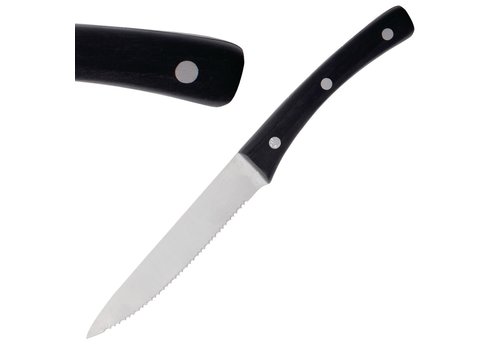  HorecaTraders Angus Steak Knife | 12 pieces | Black | 22.9cm 