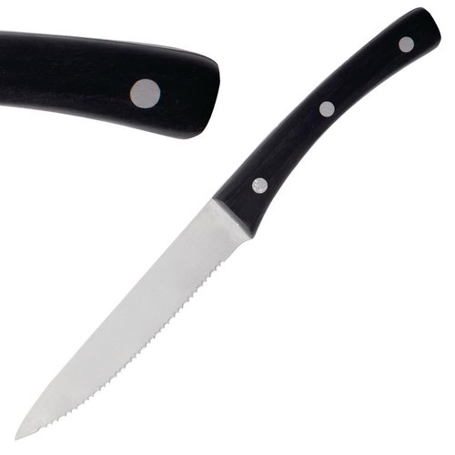  HorecaTraders Angus Steak Knife | 12 pieces | Black | 22.9cm 