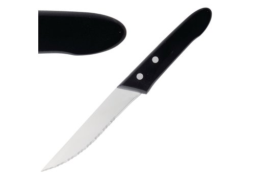  HorecaTraders Couteaux à steak | 12 pièces | Noir | 25 cm 