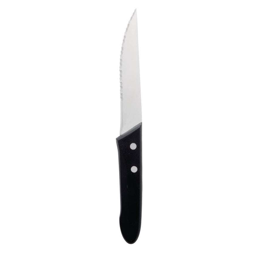 Couteaux à steak | 12 pièces | Noir | 25 cm