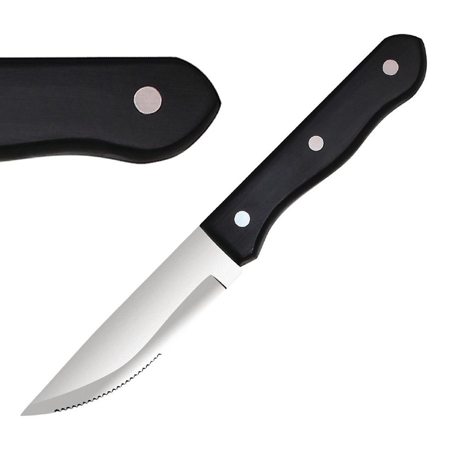 Couteau à steak géant | 12 pièces | Noir