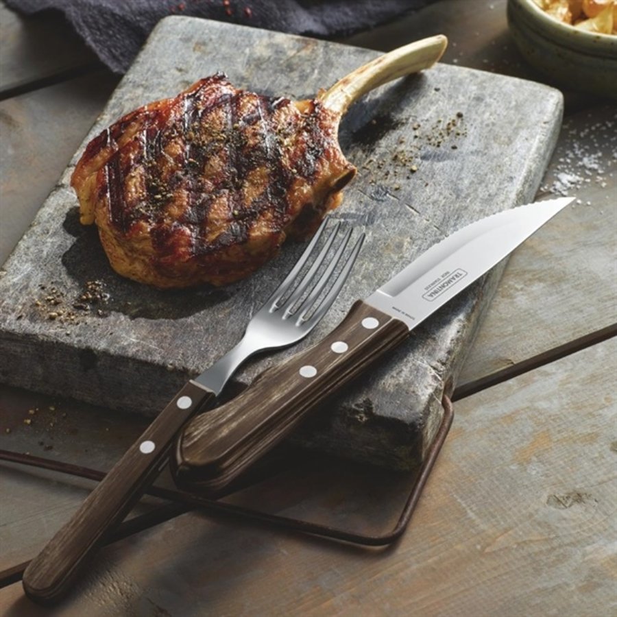 Couteau à steak géant | 4 pièces | Bois