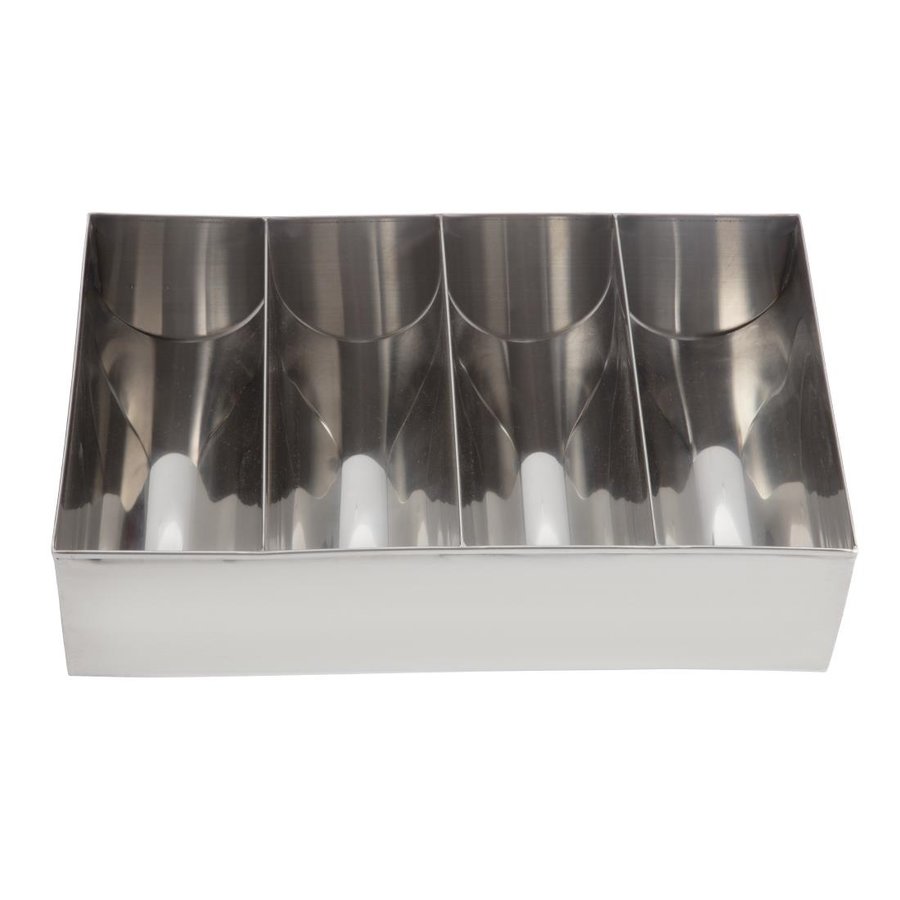 Séparateur de couverts | 4 compartiments | Acier inoxydable