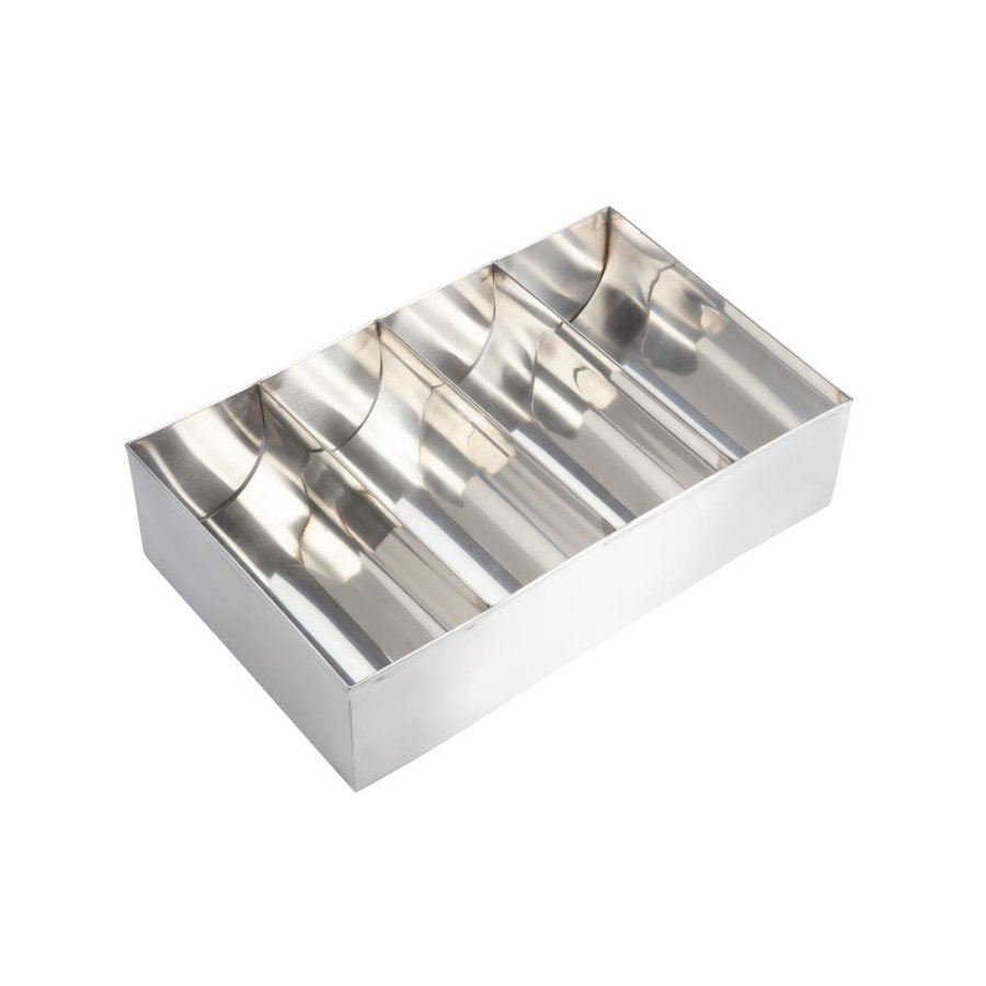 Séparateur de couverts | 4 compartiments | Acier inoxydable