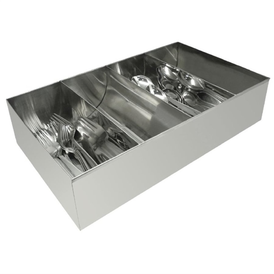 Cutlery divider | 4 compartments | stainless steel