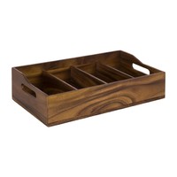 Cutlery dispenser | 4 compartments | Acacia wood