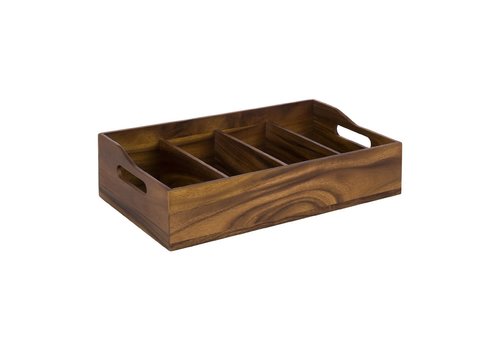  APS Séparateur de couverts | 4 compartiments | bois d'acacia 