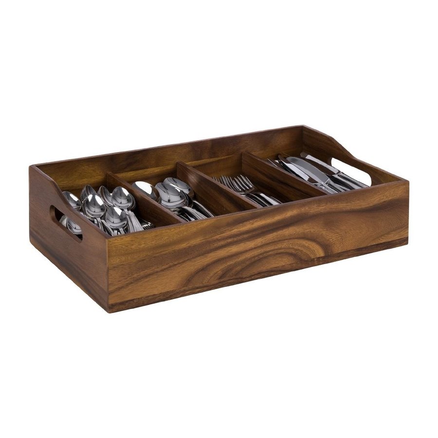 Séparateur de couverts | 4 compartiments | bois d'acacia