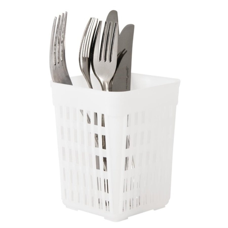 Couverts tasse carré | Plastique | 11 x 11 x 14 cm