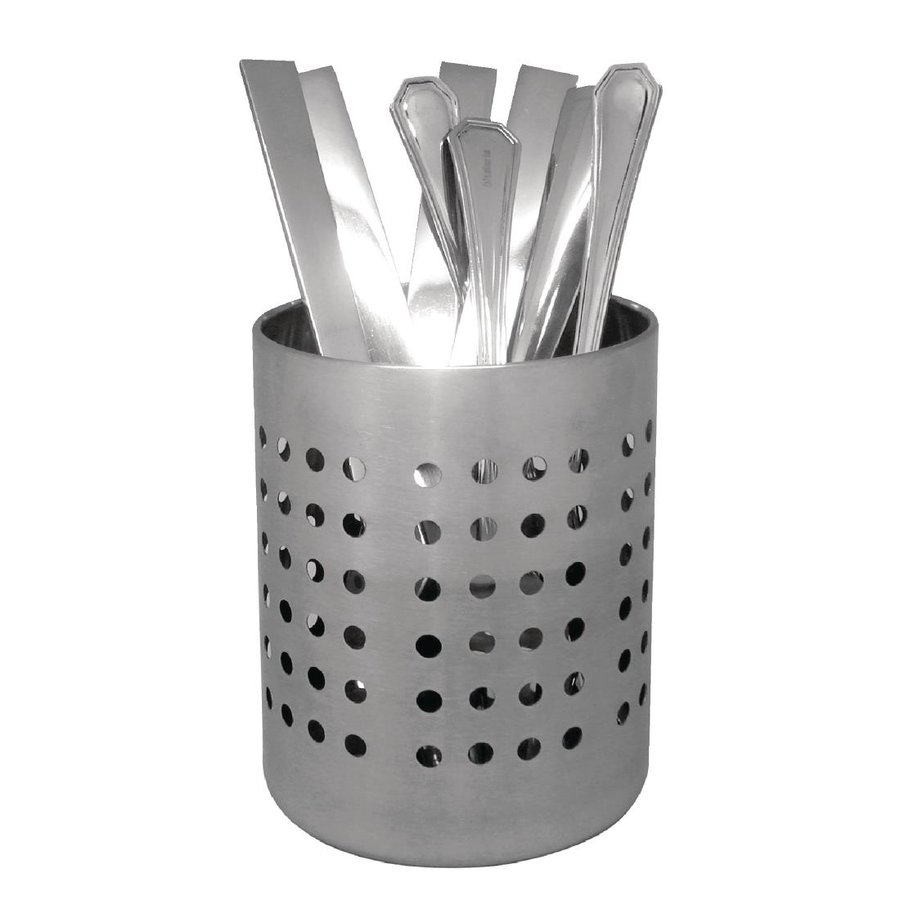Cutlery cup round | stainless steel | Ø12 x 13 cm