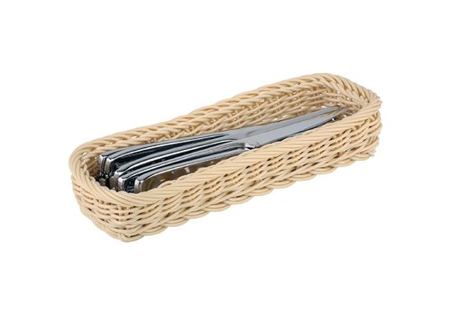  APS Wicker Cutlery Holder | Rectangular | Plastic | 27(w)cm 